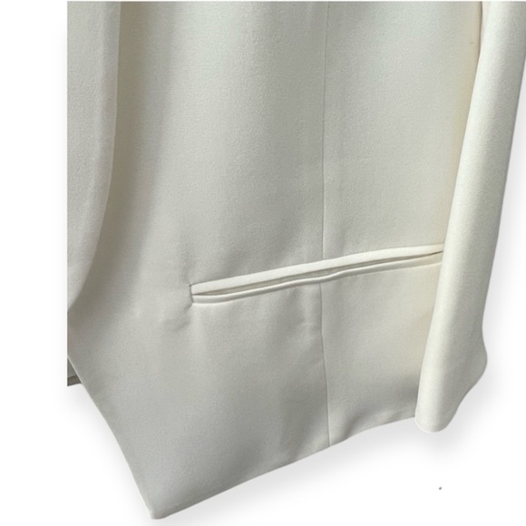 Mural Curve Open Front Shawl Collar Elegant Ivory Blazer - Picture 12 of 12